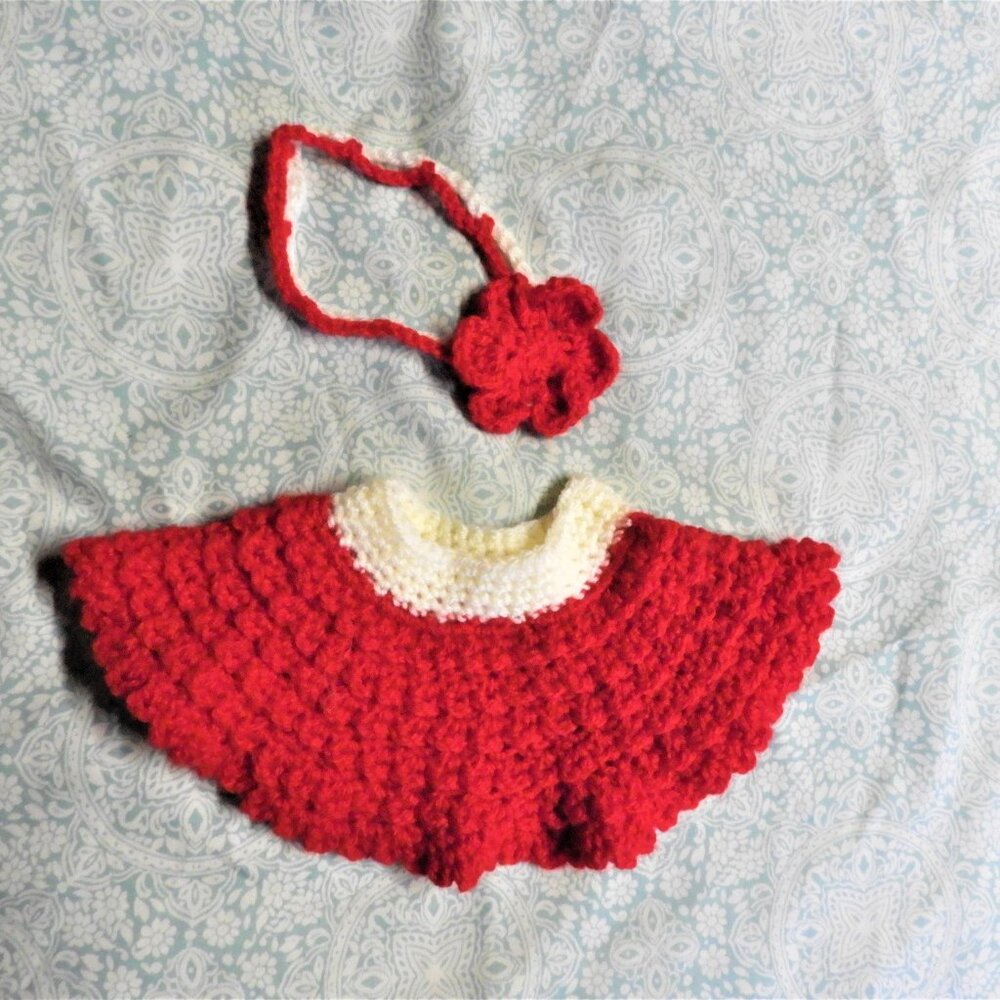 Newborn Christmas Baby Photo Props - Skirt and  headband